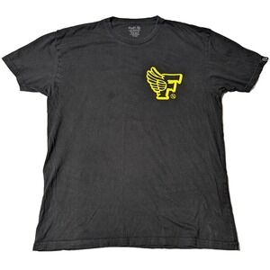 FLY SUPPLY Fly or Die Wings Men XL Black Double-Sided T-Shirt‎ Made In USA